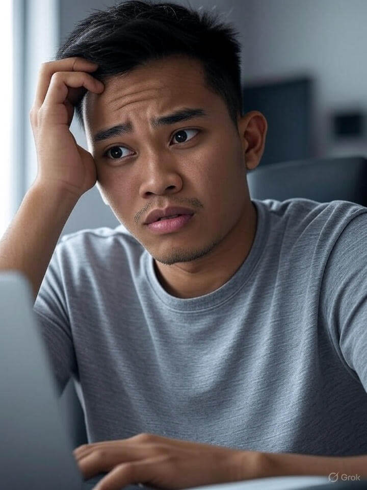 Orang yang stress karena tidak memahami AI